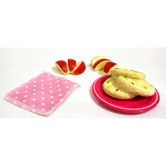 COOKIES APPLE SLICES PLATE NAPKIN American Girl Doll Fun & Games Sleepover food - Picture 4 of 10